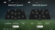 Man City vs Man United: Preset EA FC 25 tactics comparison (Image via EA Sports)